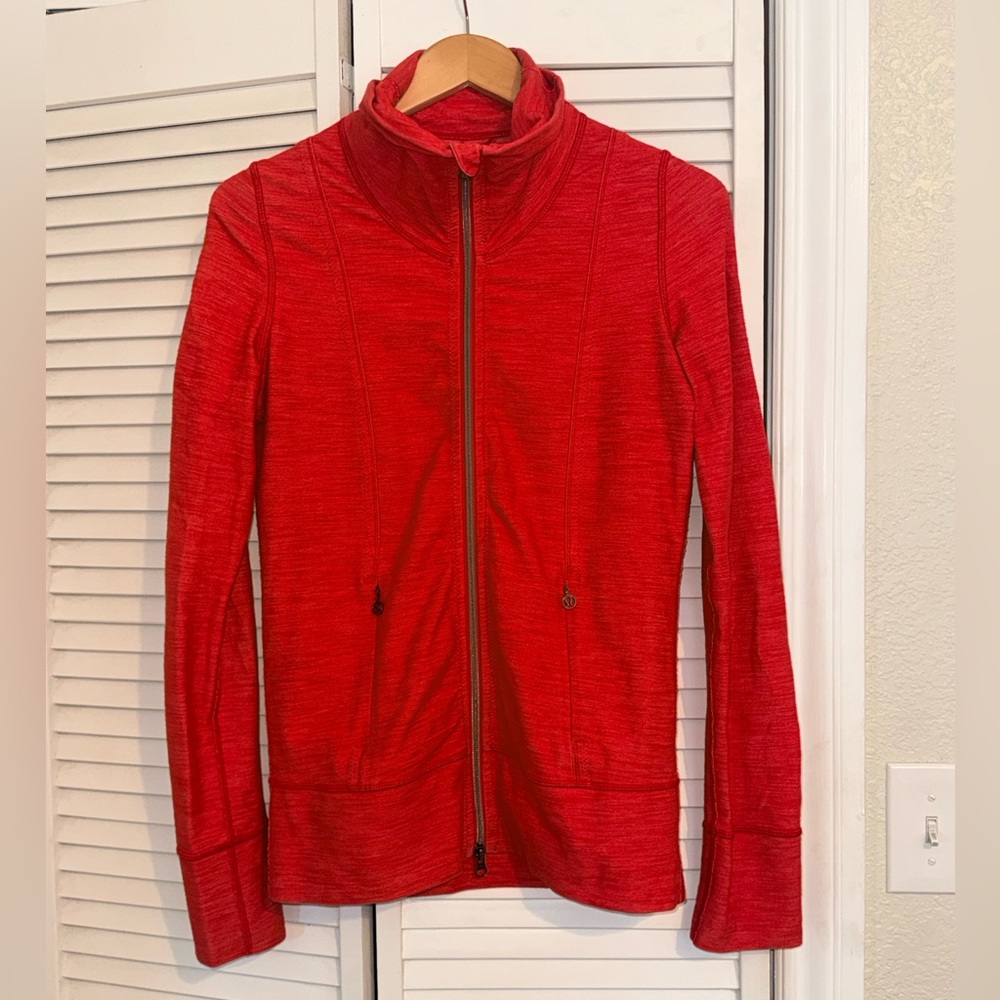 Lululemon Daily Yoga Jacket - Reversible Slub Denim Love Red - 6 - Picture 5 of 8